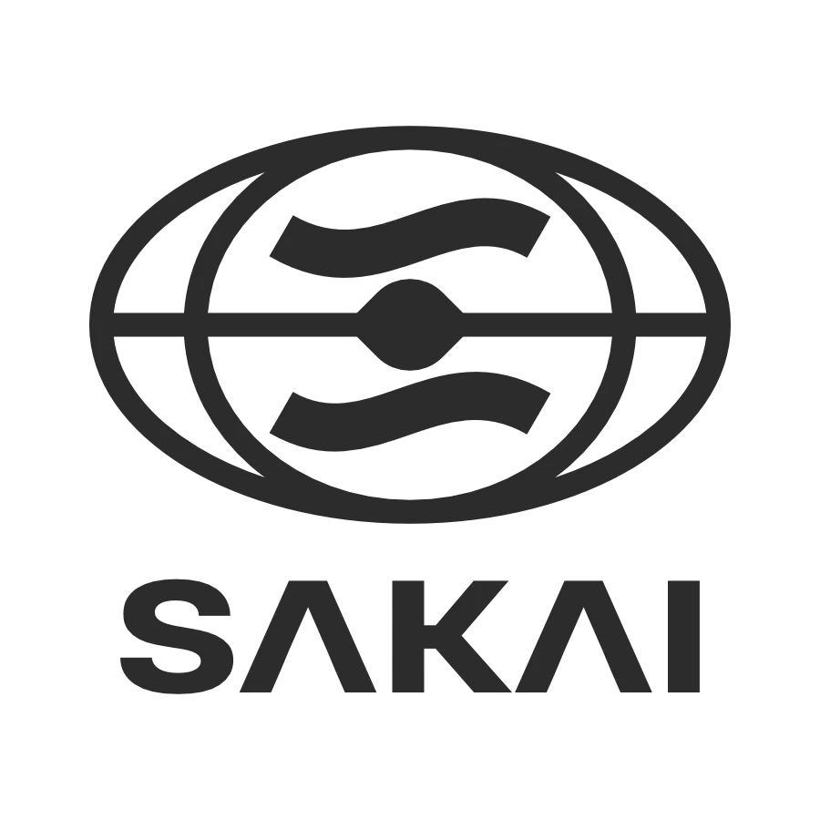Dark grey circular Sakai logo by Kinelith Monograph