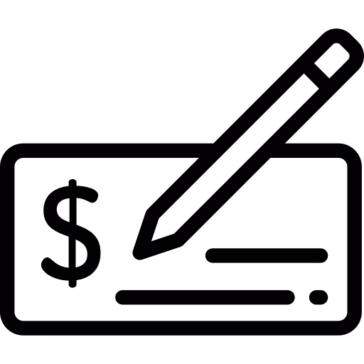 Black checkmark symbol, signifying approval or completion.