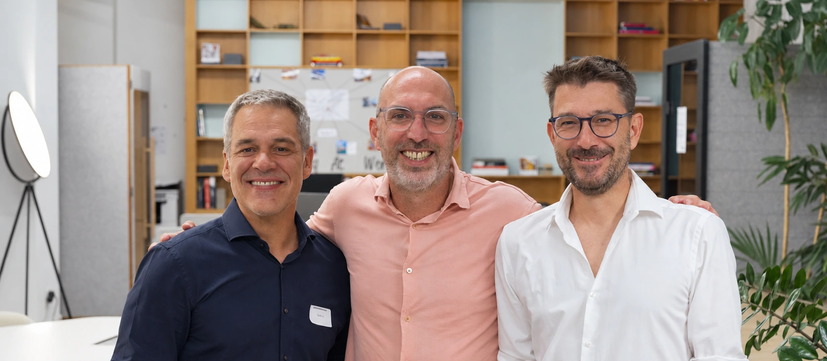 Jérôme Amoudruz, François Benveniste et Pascal Détraz, les trois fondateurs de Sandra