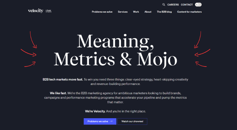 Velocity Partners website homepage