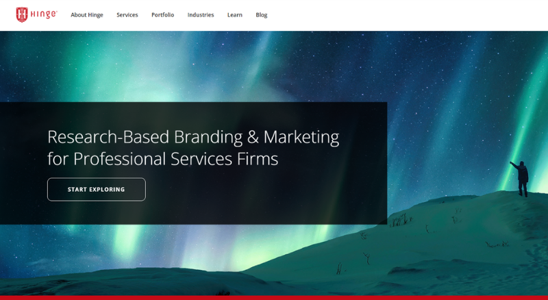 Hinge Marketing website homepage