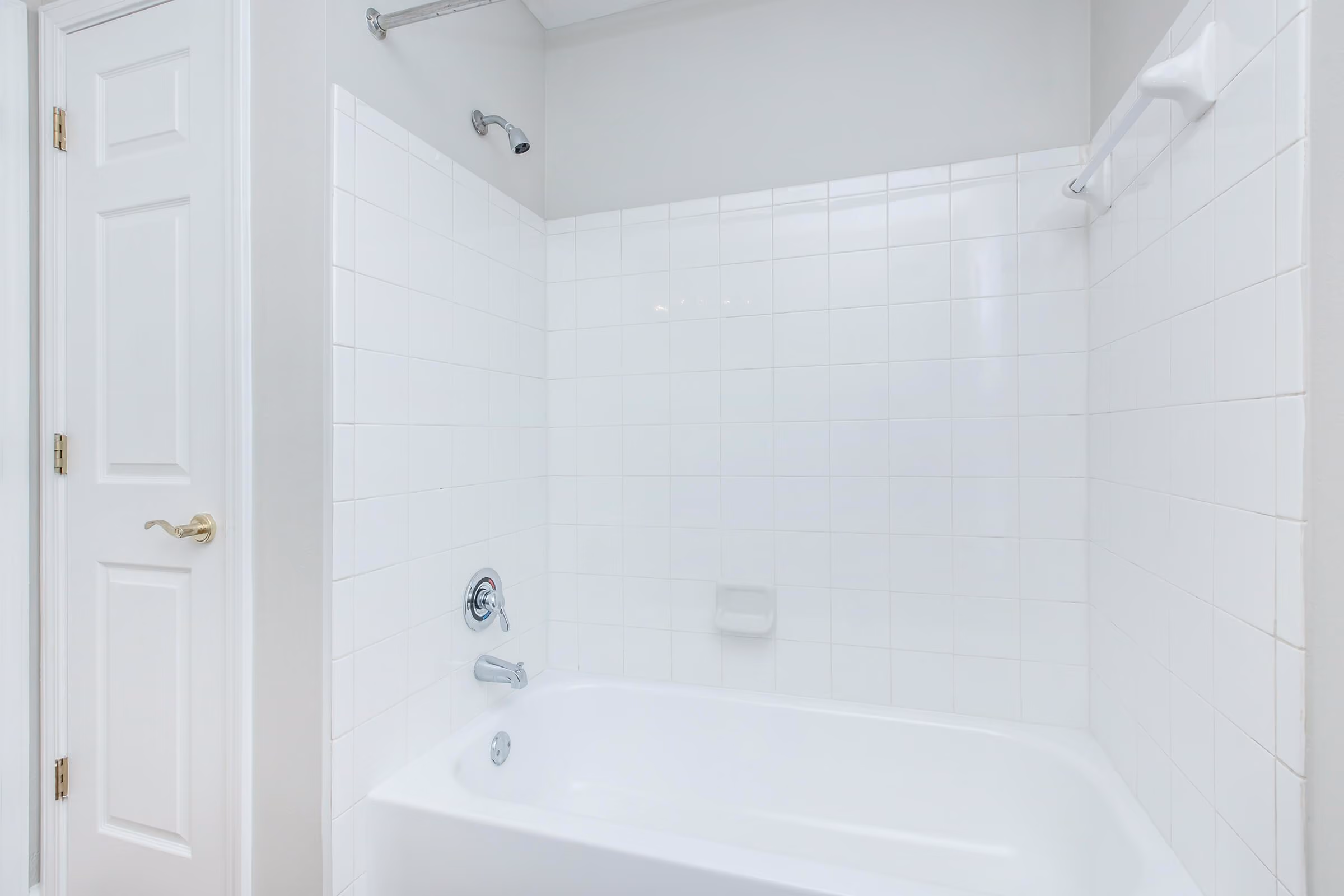 Bath tub shower with white interior