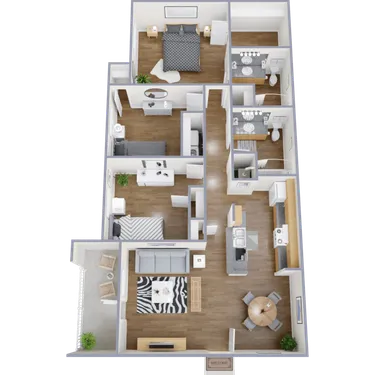 Floor plan 3 bed layout