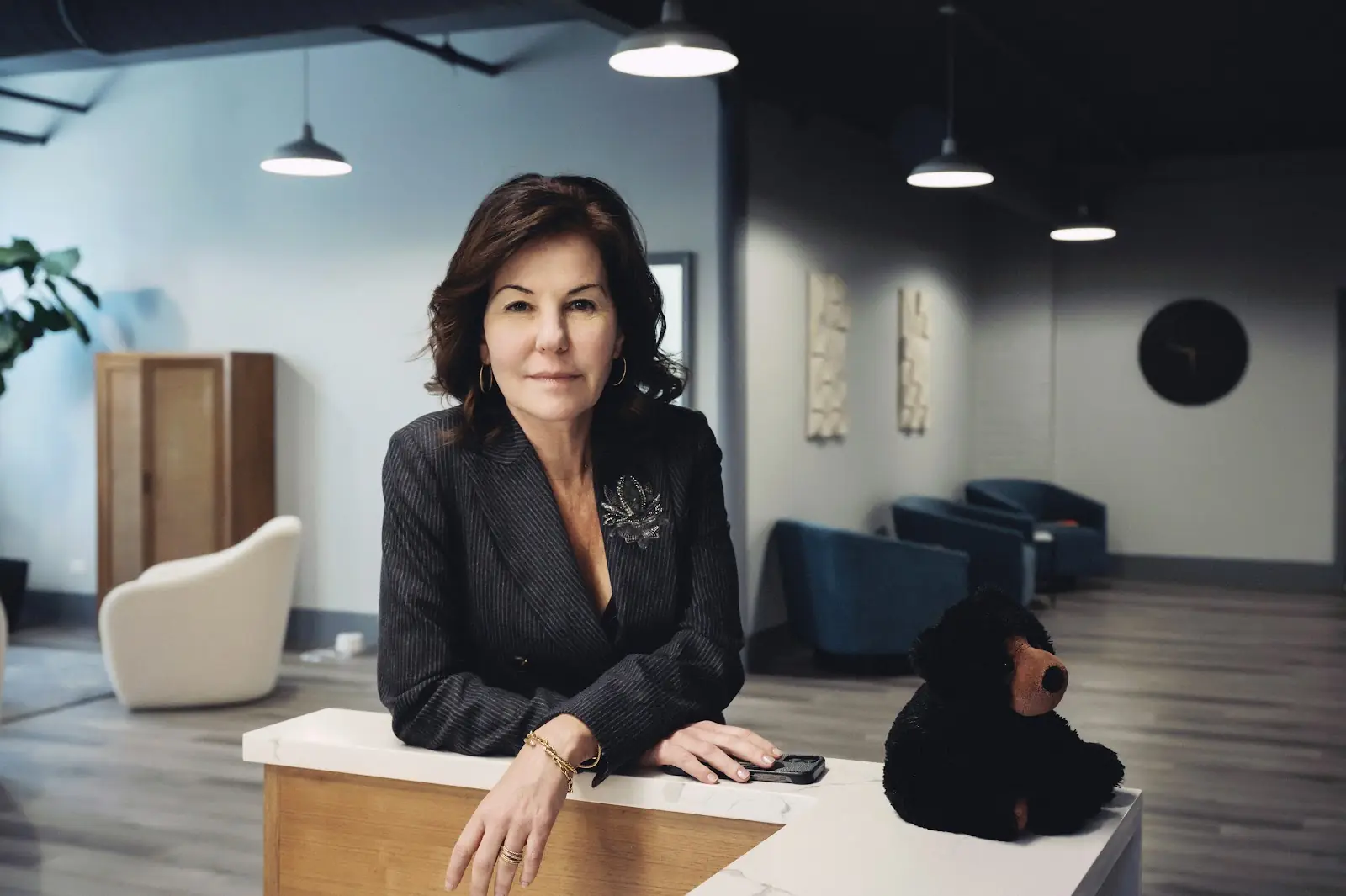 Dr. Lori G. Tall, PsyD, owner and clinical leader of Black Bear Academy, at the school's front desk