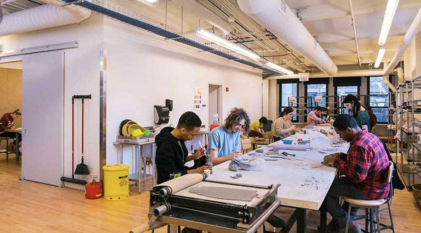 Students in studio