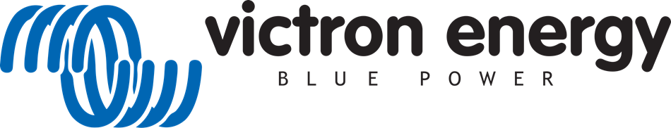 Victron Energy logo with blue circular wave design and the words 'victron energy' and 'BLUE POWER' below.