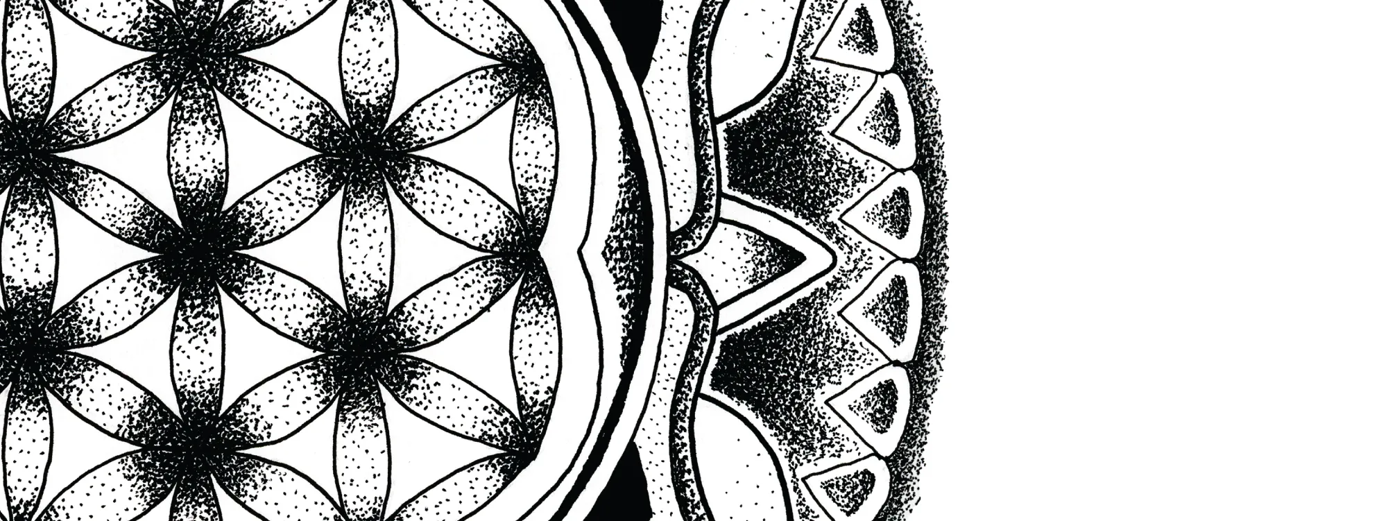 Original Flower of Life sacred geometry artwork by Flowstate Design Studio.