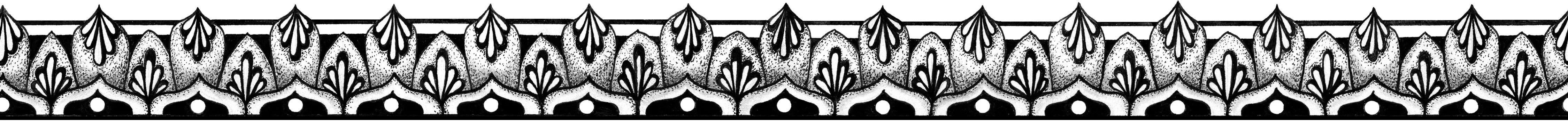 Middle Band Two: Narrow black and white patterned band derived from the Rhythmic Pulse artwork