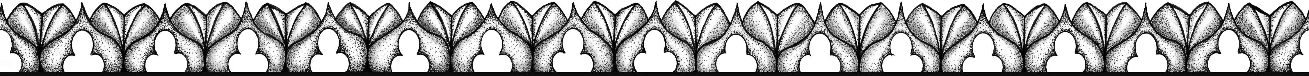 Outer Band: Fine black and white repeating outer border pattern from the Rhythmic Pulse design