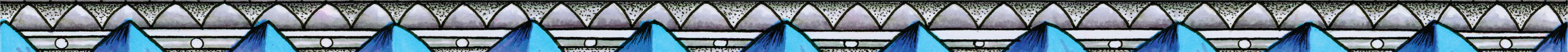 Middle Band Two: Fine blue and white repeating decorative band from the Inner Coherence design