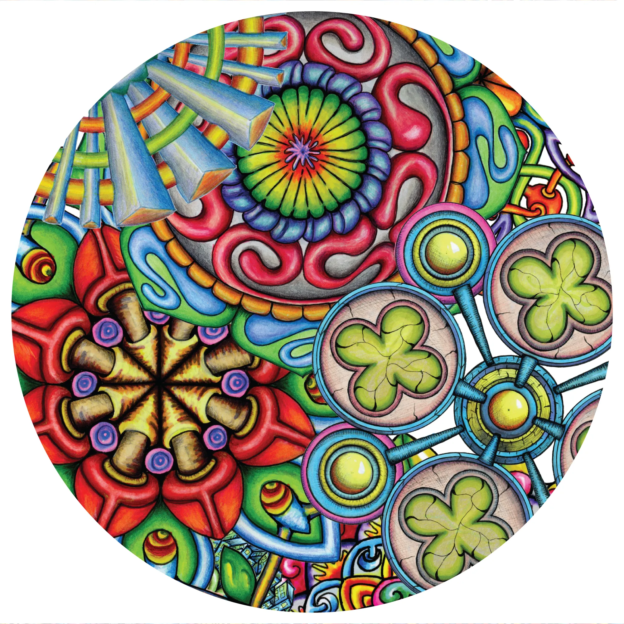 Original Mandala Collage 6 artwork by Flowstate Design Studio.