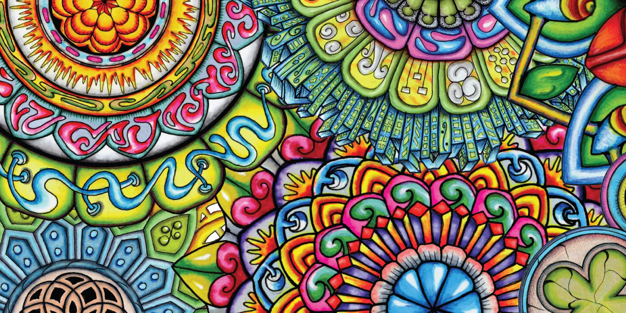 Half-cropped view of the Mandala Collage 7 artwork.