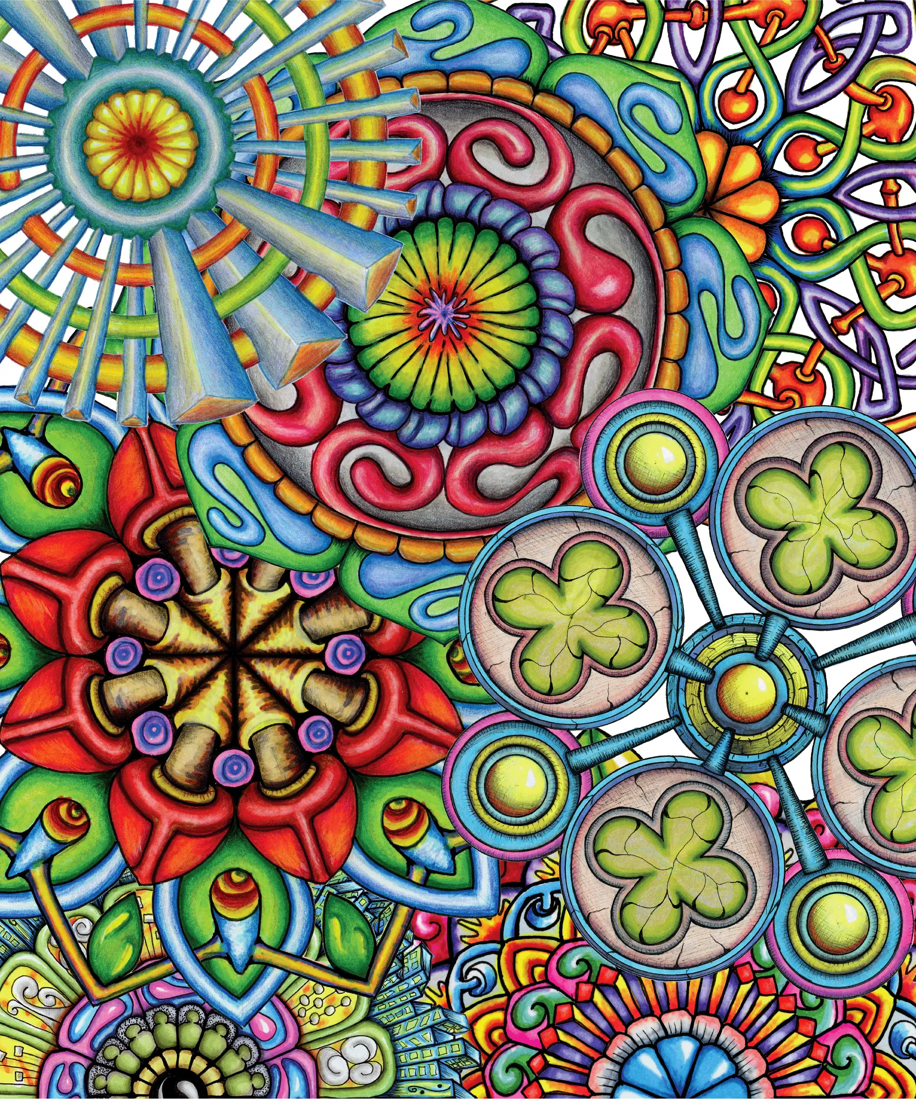 Original Mandala Collage 6 artwork by Flowstate Design Studio.
