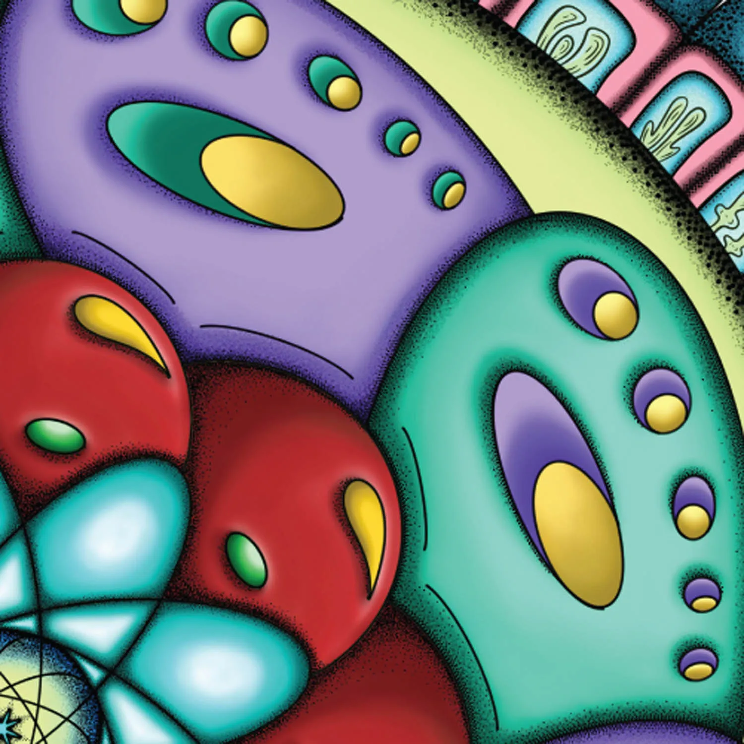 Original Atom Heart Flower mandala artwork by Flowstate Design Studio.