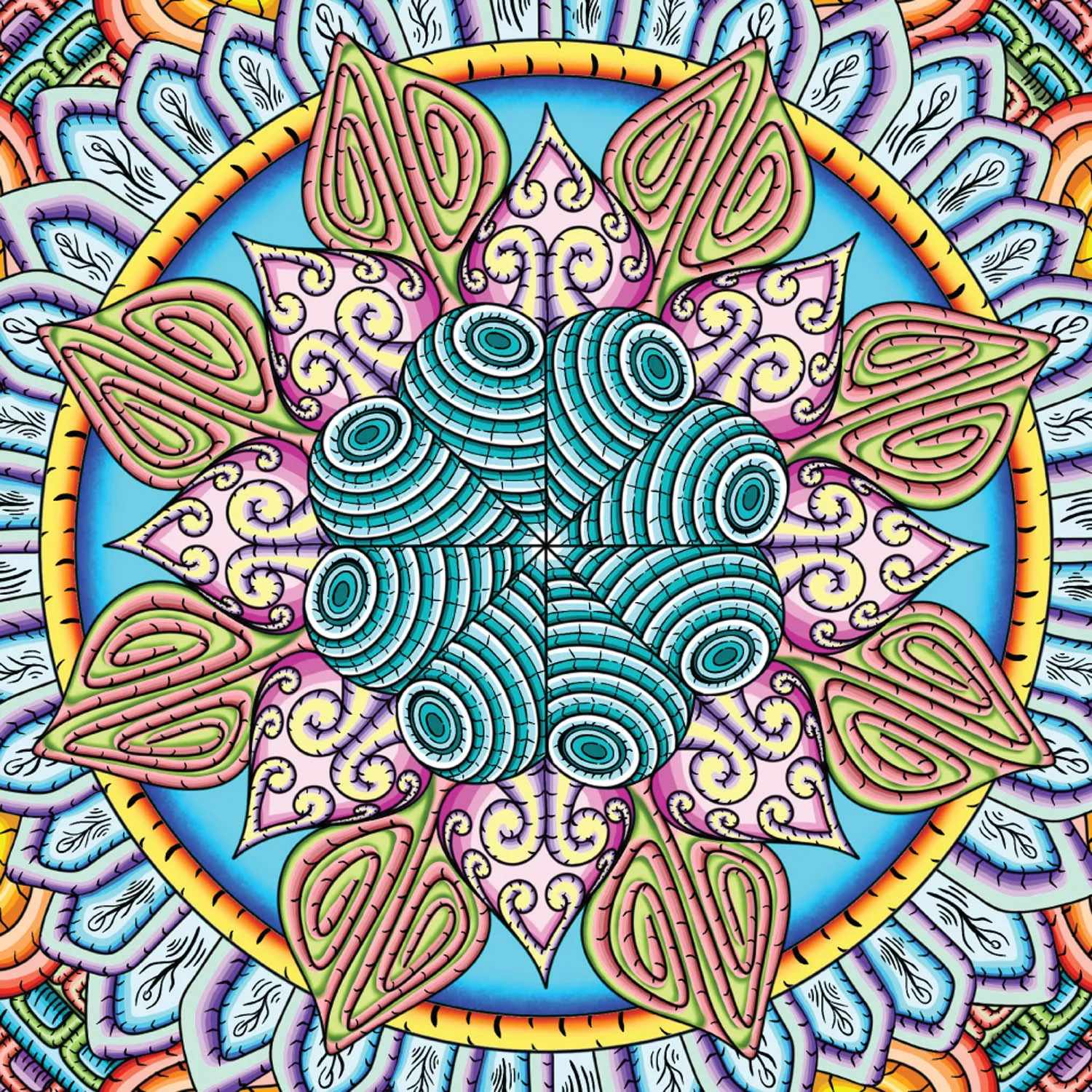 Original Desert Flame mandala artwork by Flowstate Design Studio.