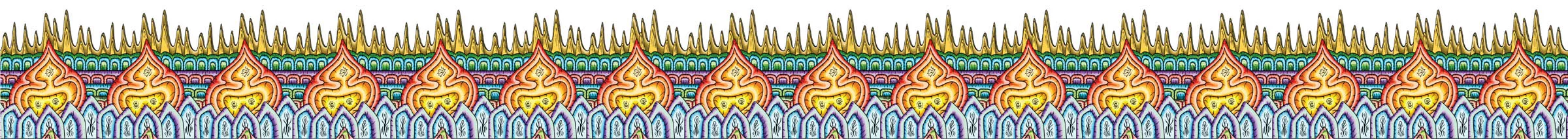 Desert Flame outer border band variation.