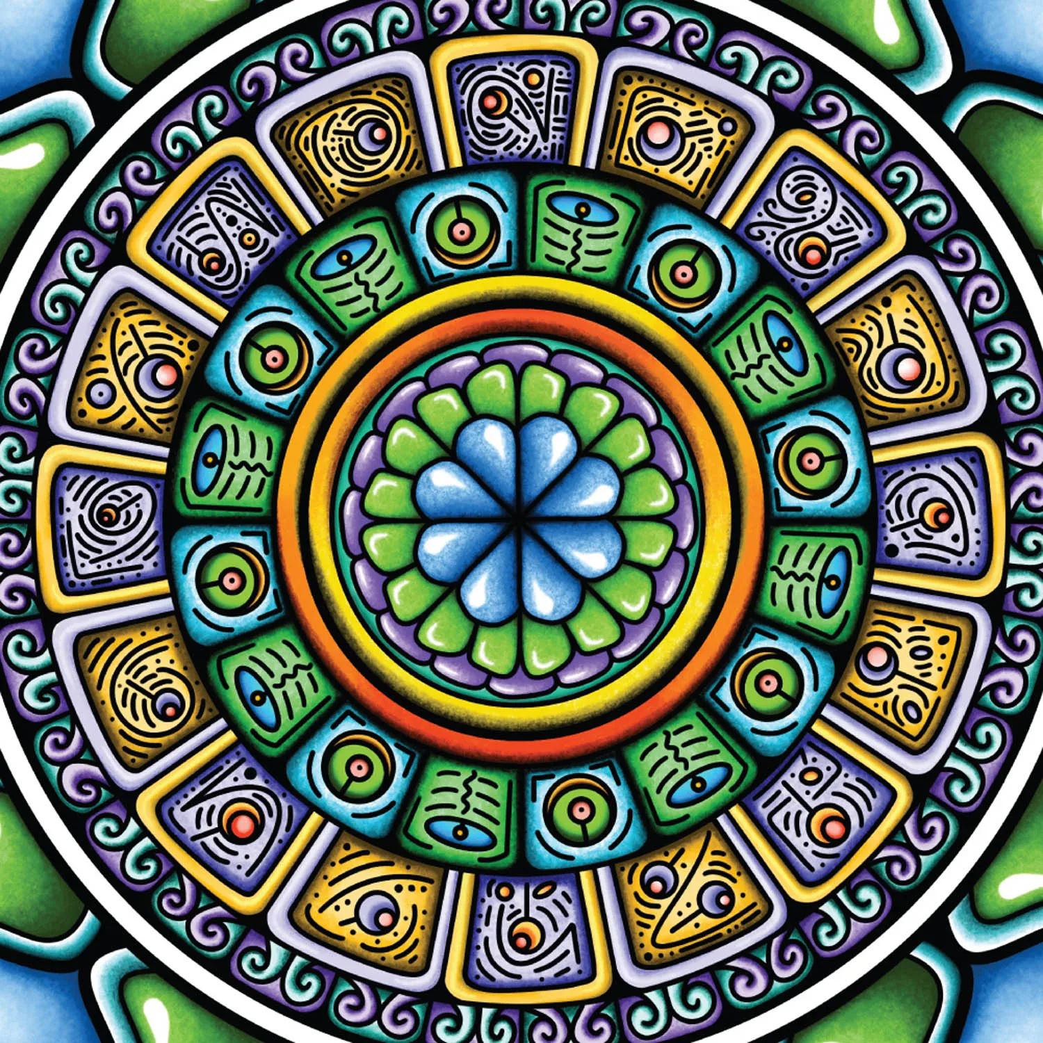 Original Emerald Dream mandala artwork by Flowstate Design Studio.