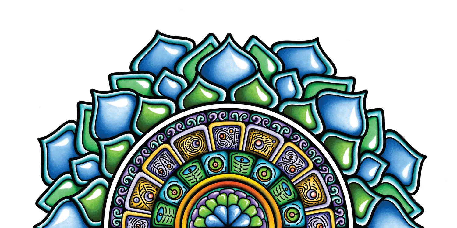 Original Emerald Dream mandala artwork by Flowstate Design Studio.