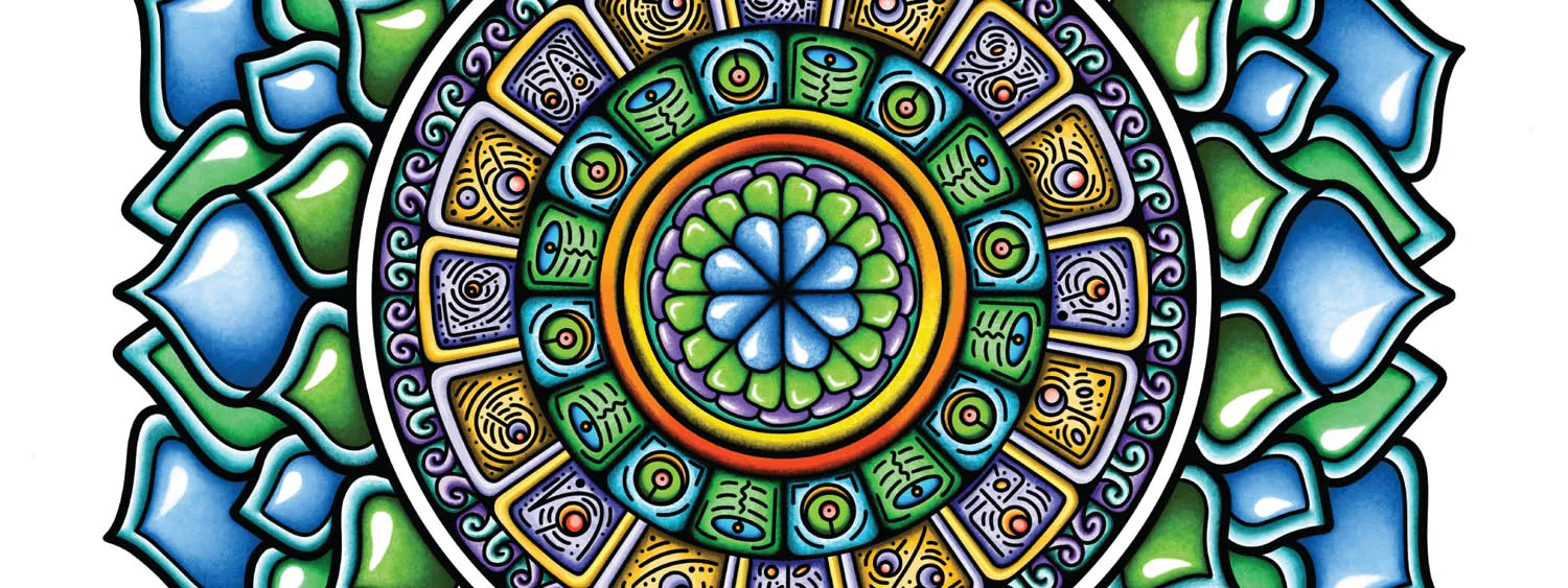Original Emerald Dream mandala artwork by Flowstate Design Studio.
