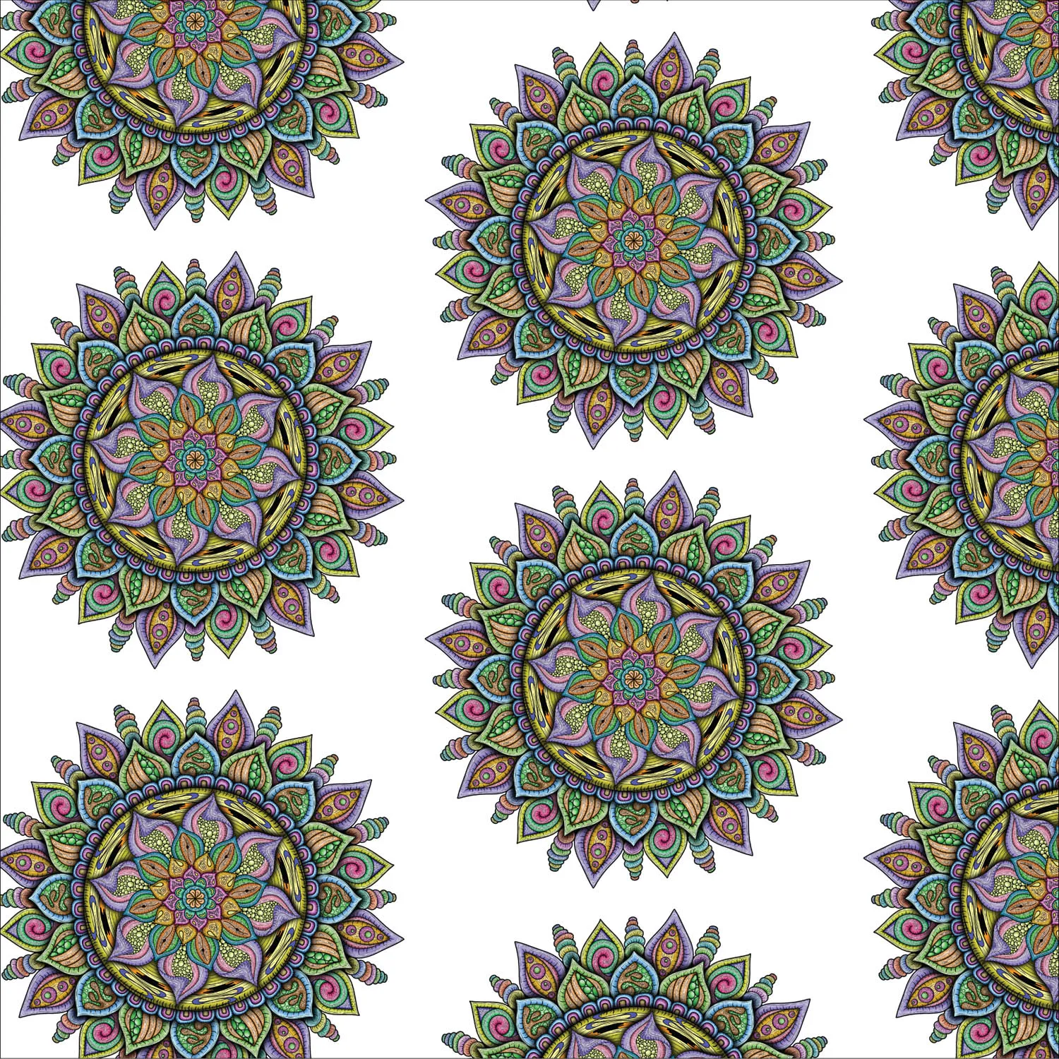Original Fruitful mandala artwork by Flowstate Design Studio.