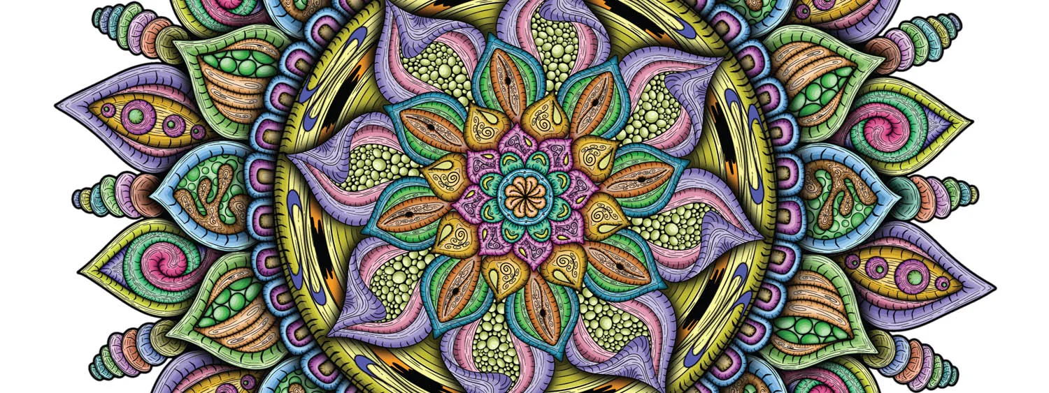 Original Fruitful mandala artwork by Flowstate Design Studio.