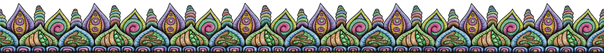Fruitful outer border band variation.