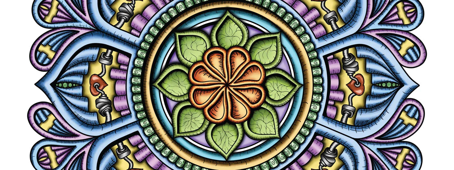 Original Siriusly mandala artwork by Flowstate Design Studio.