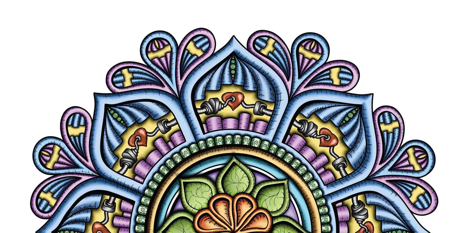Original Siriusly mandala artwork by Flowstate Design Studio.