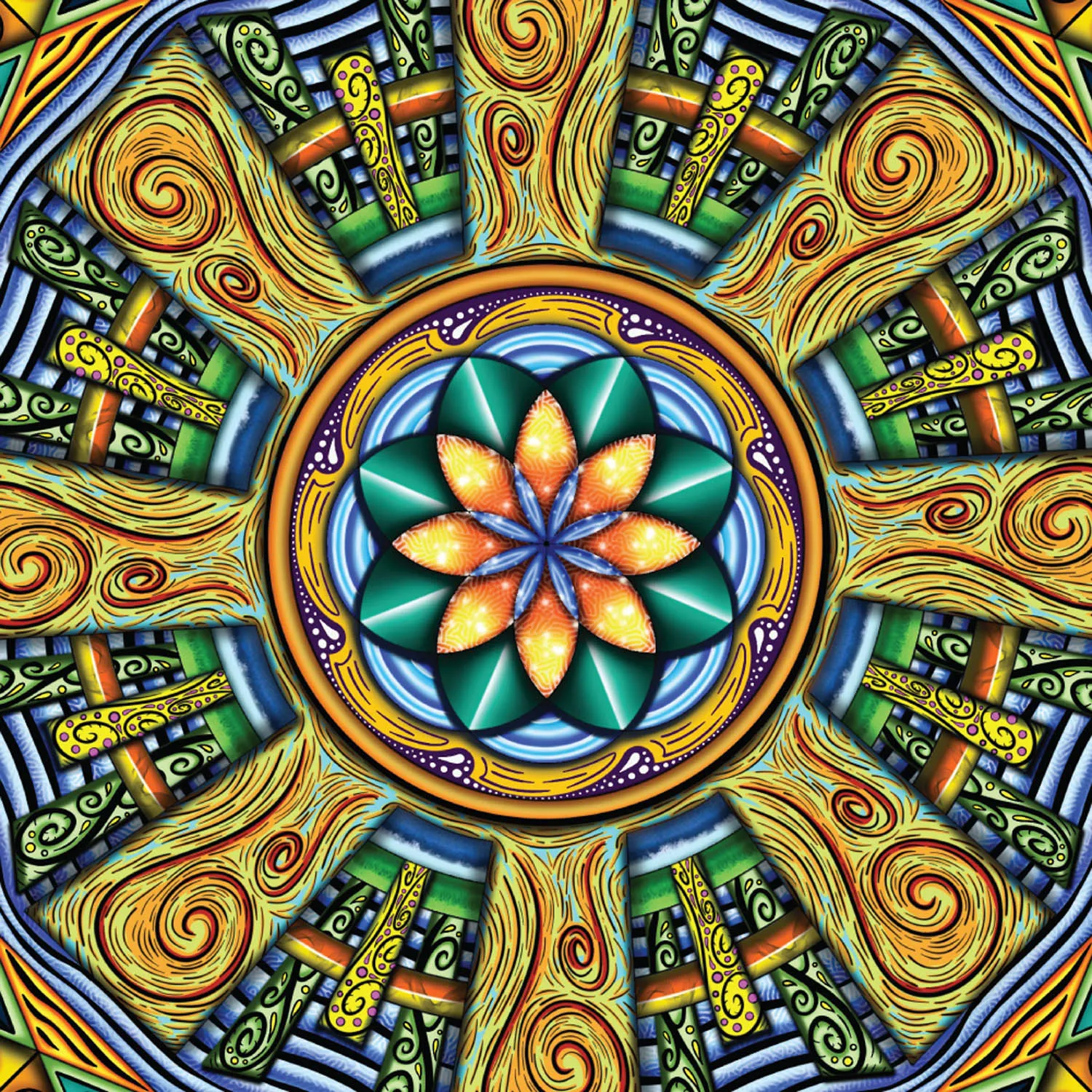 Original Spokin mandala artwork by Flowstate Design Studio.