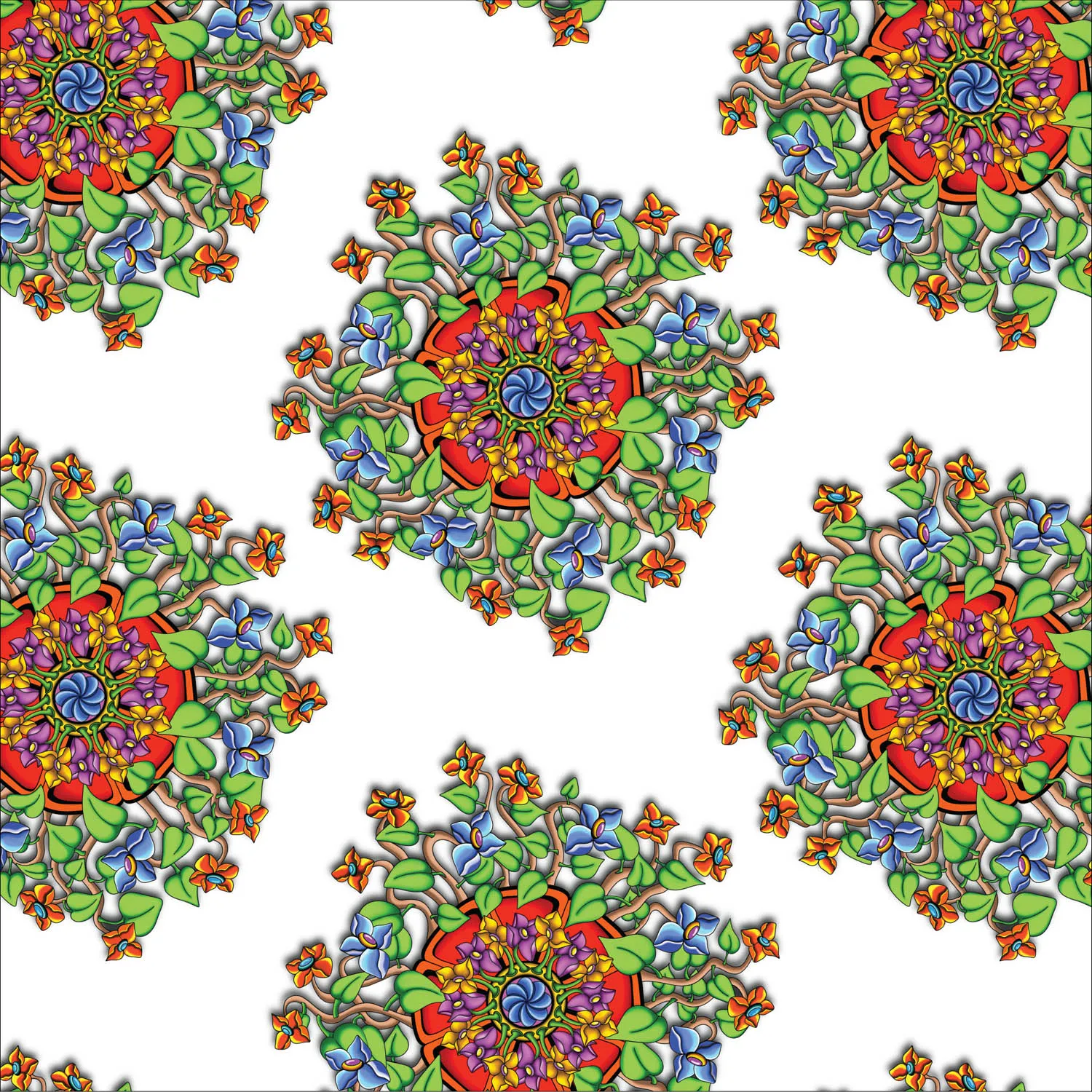Original Wall Flowers mandala artwork by Flowstate Design Studio.
