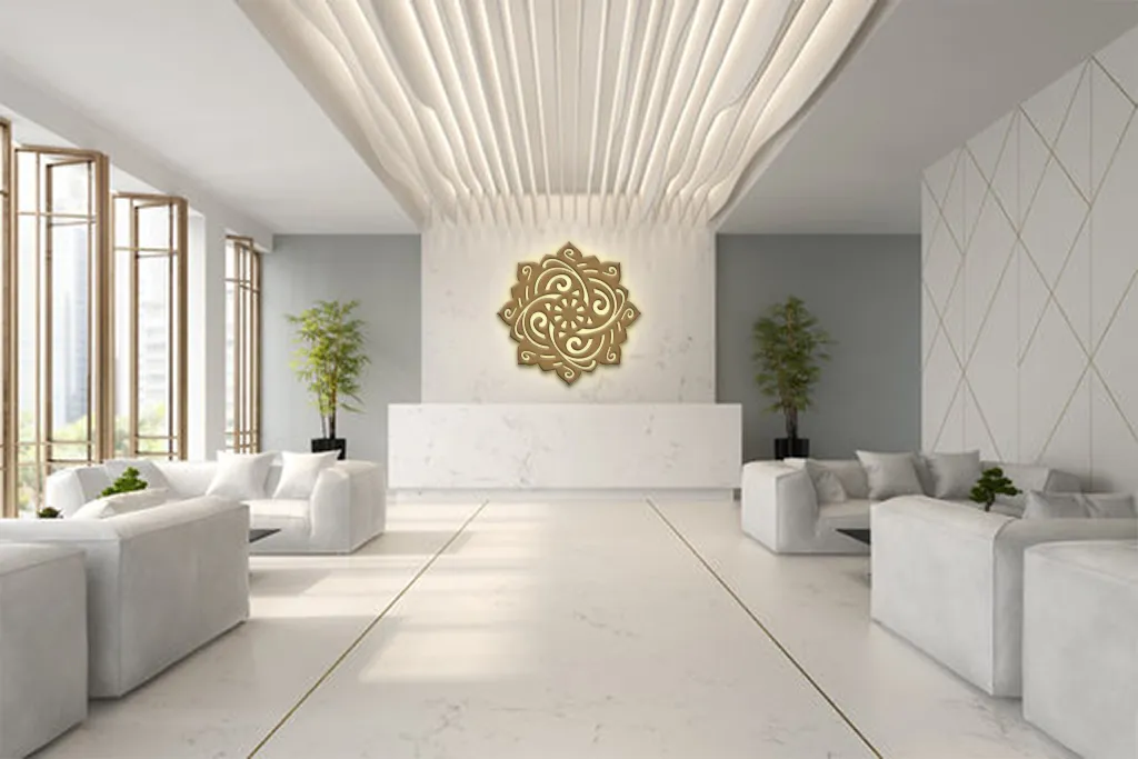 Commercial interior featuring original Flowstate artwork.