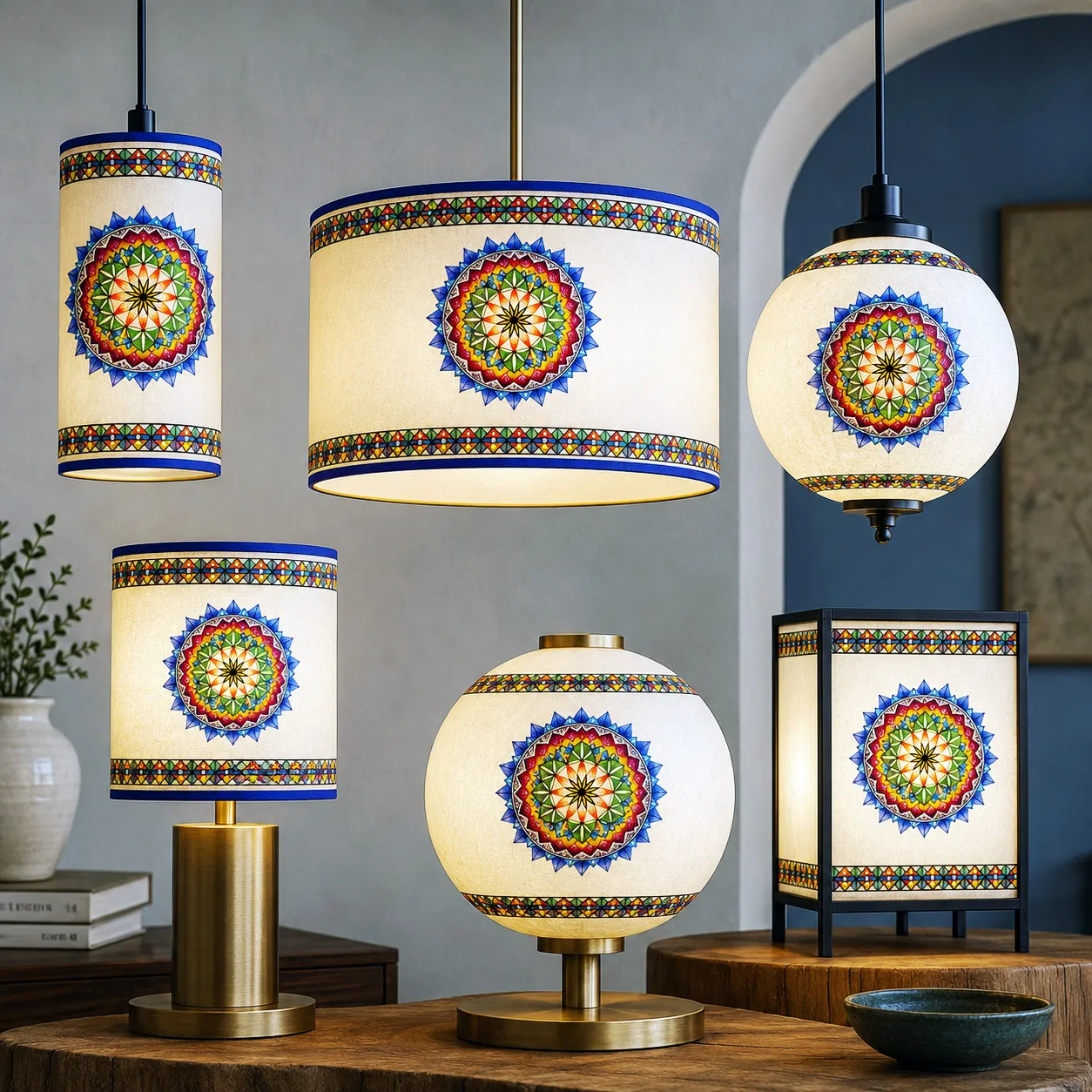 Contemporary lighting featuring the 420 Sacred Geometry design system.