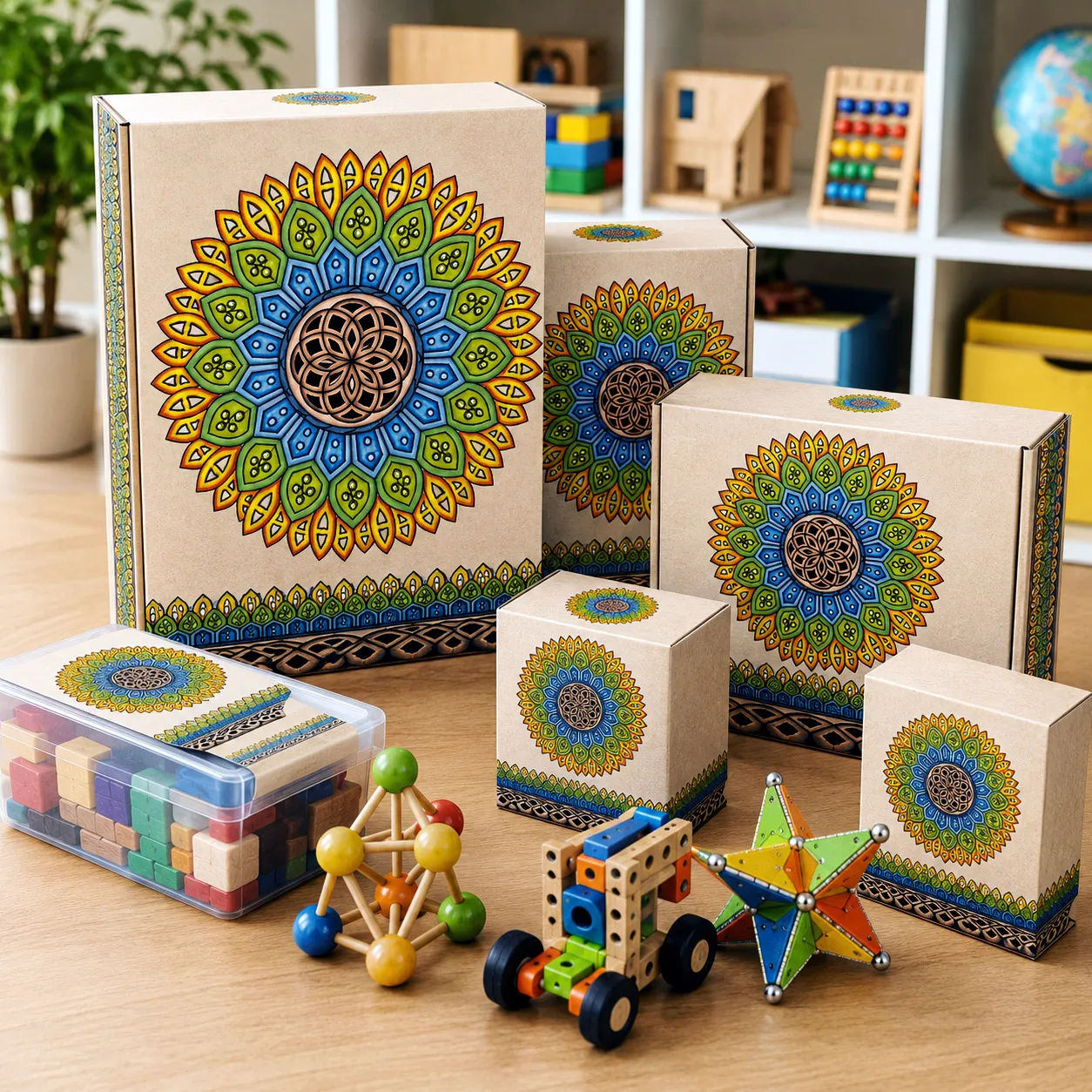 STEM and toy packaging featuring the Crown design system.