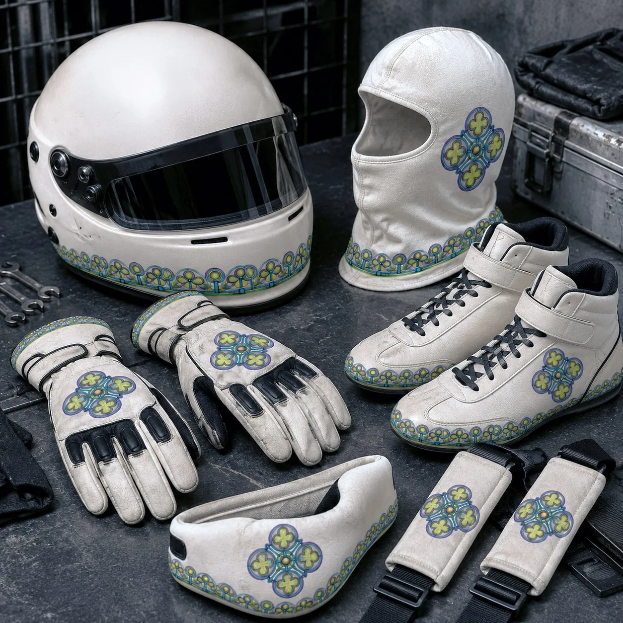 Motorsports collection featuring the Ancestral Luck design system.