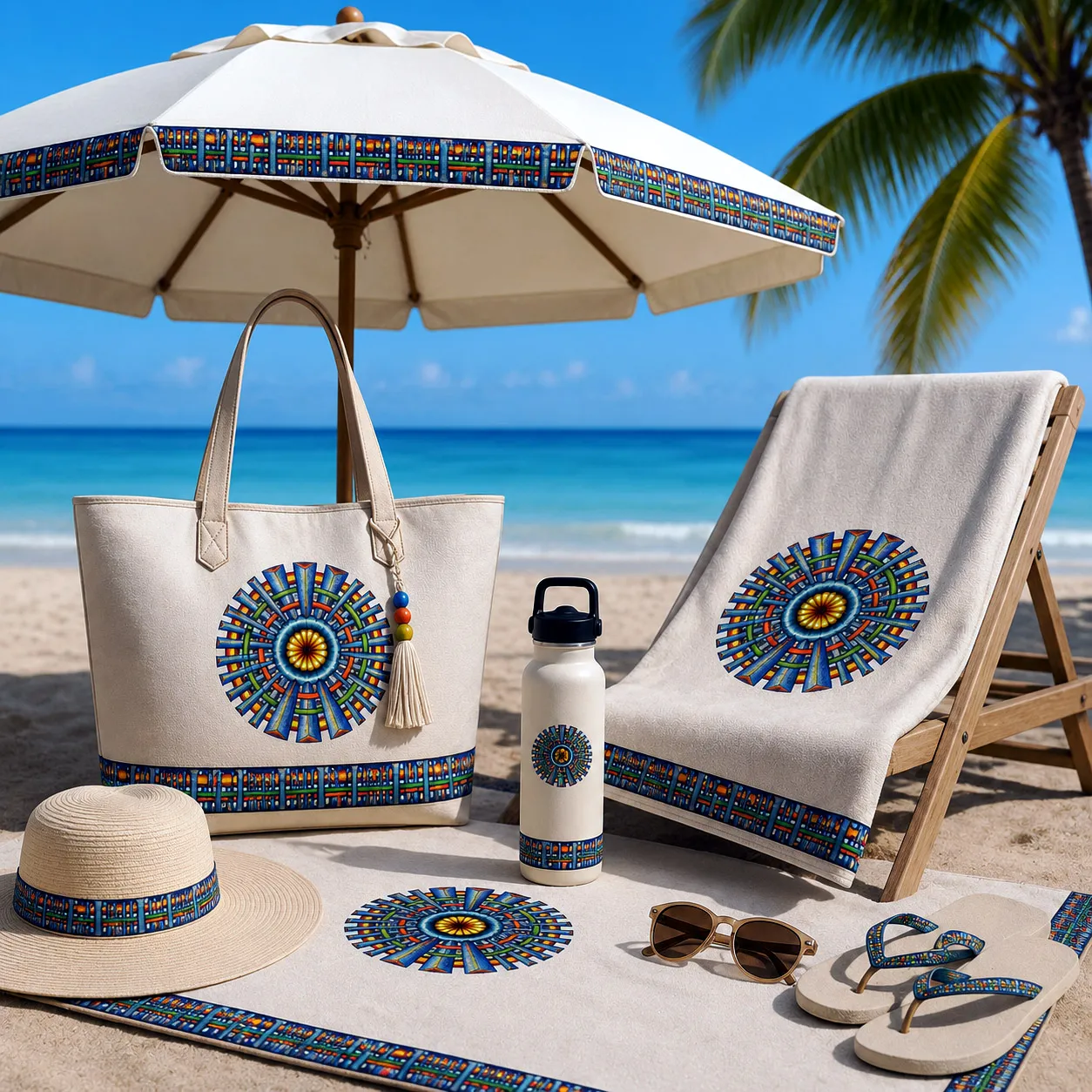 Beach and resort products featuring the Spokin design system.
