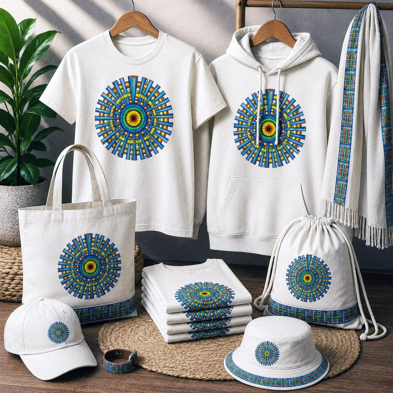 Apparel and accessories featuring the Spokin design system.