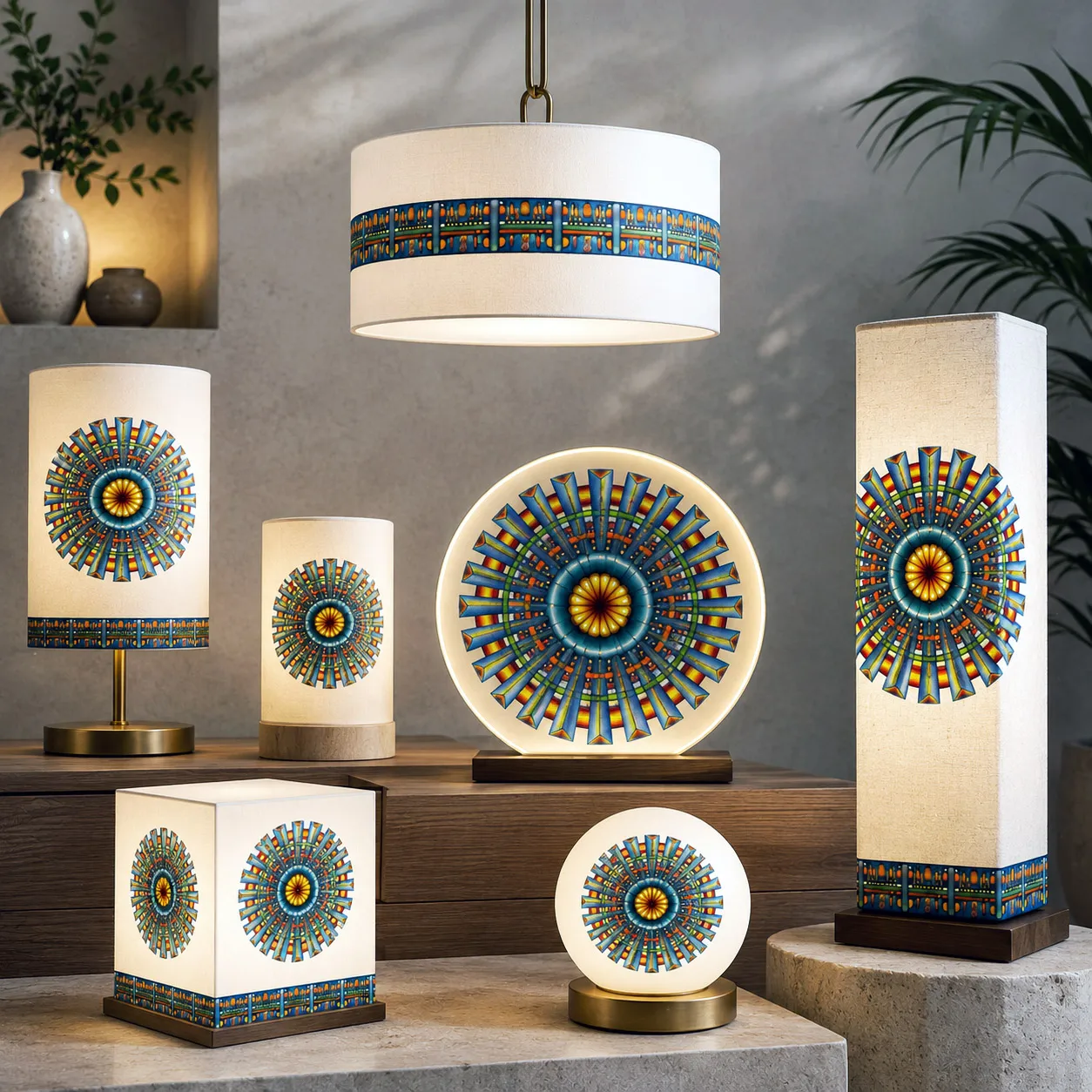 Contemporary lighting featuring the Spokin design system.