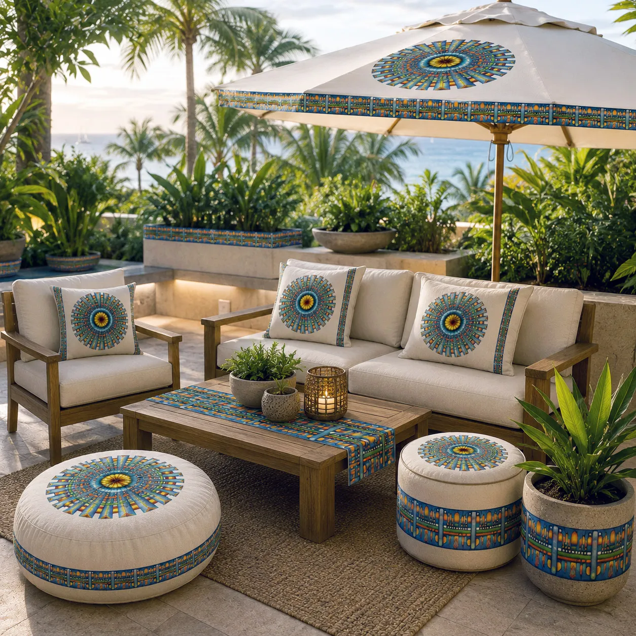 Outdoor living products featuring the Spokin design system.