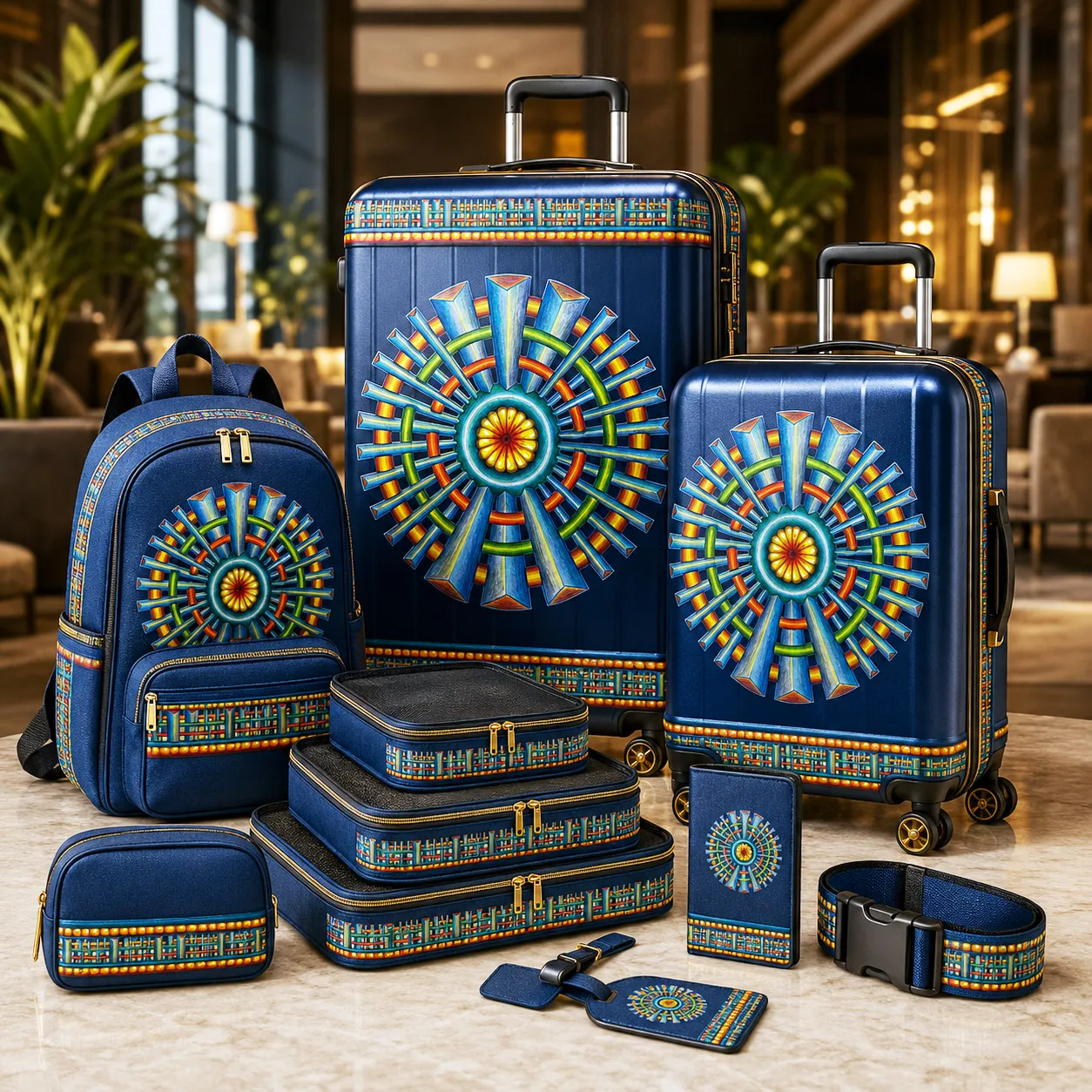 Premium luggage featuring the Spokin design system.