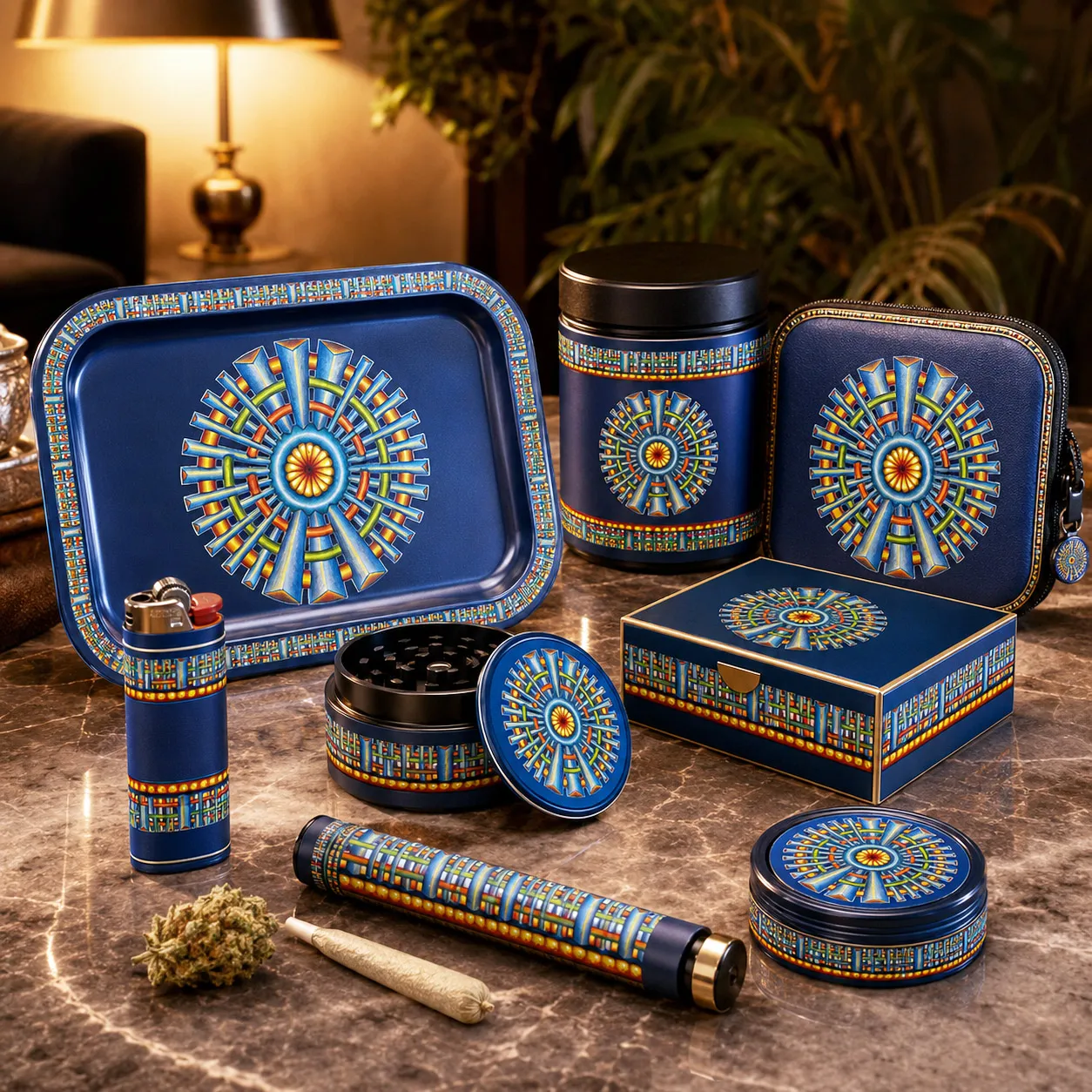 Cannabis accessories featuring the Spokin design system.