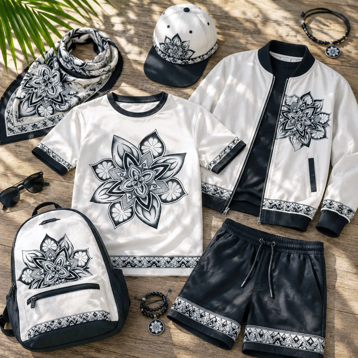 Apparel and accessories featuring the Sea Star design system.
