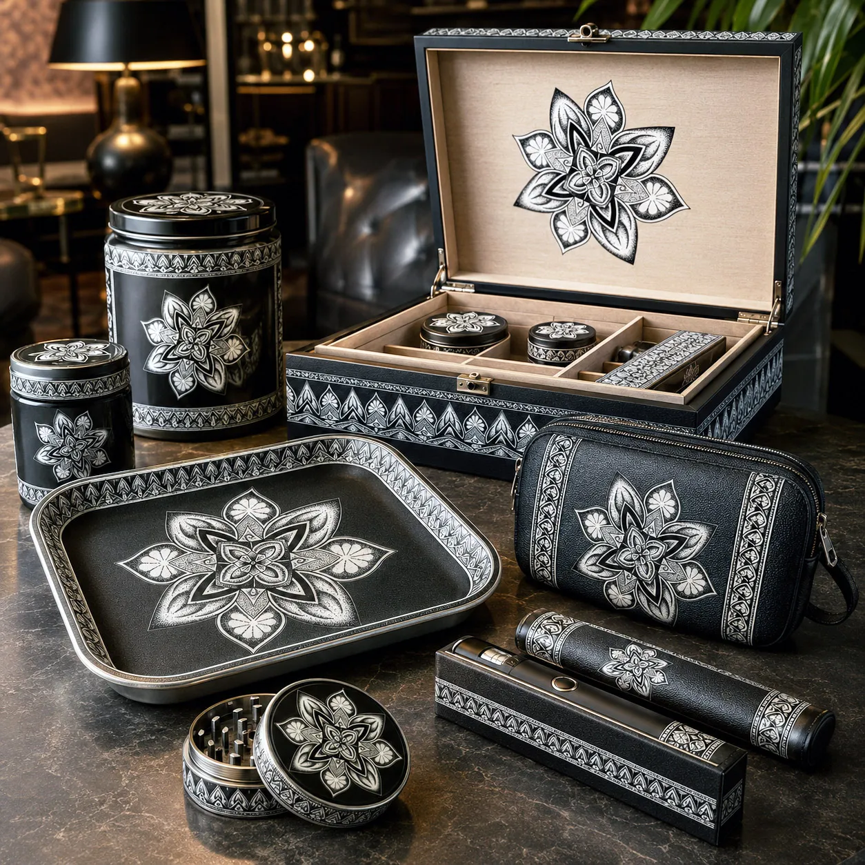 Premium cannabis accessories featuring the Sea Star design system.