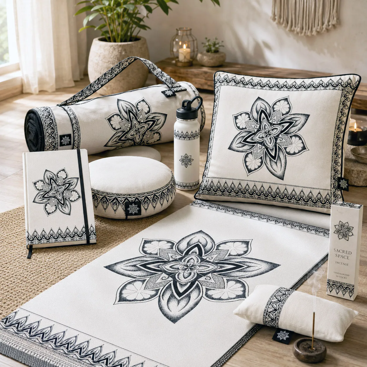 Wellness and yoga lifestyle products featuring the Sea Star design system.