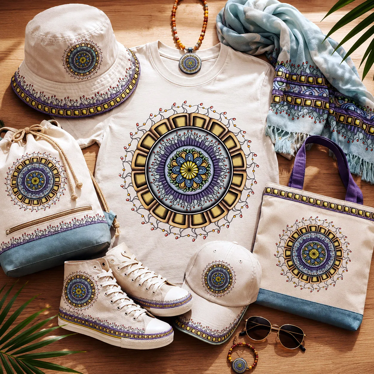 Apparel and accessories featuring the Together design system.