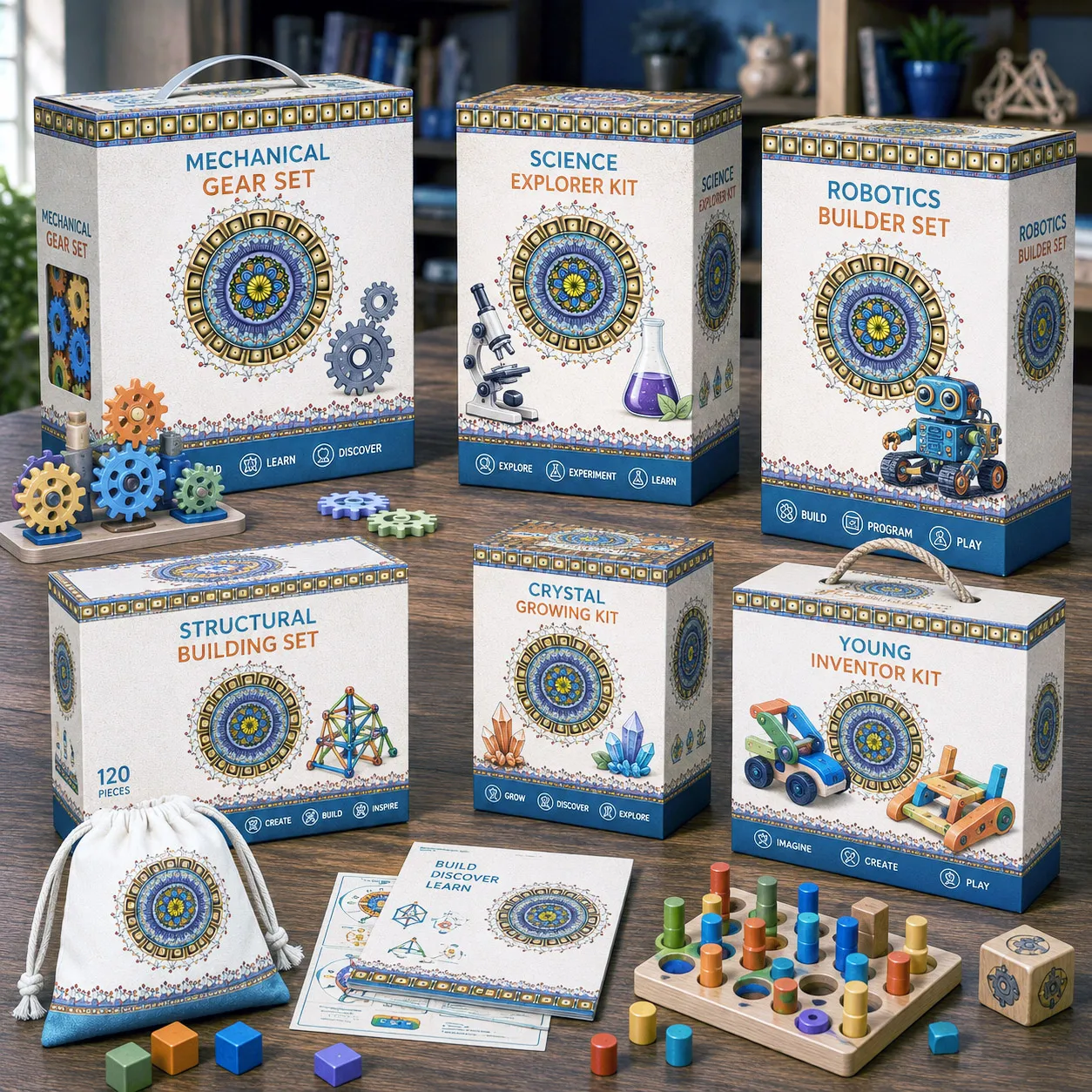 STEM and toy packaging featuring the Together design system.