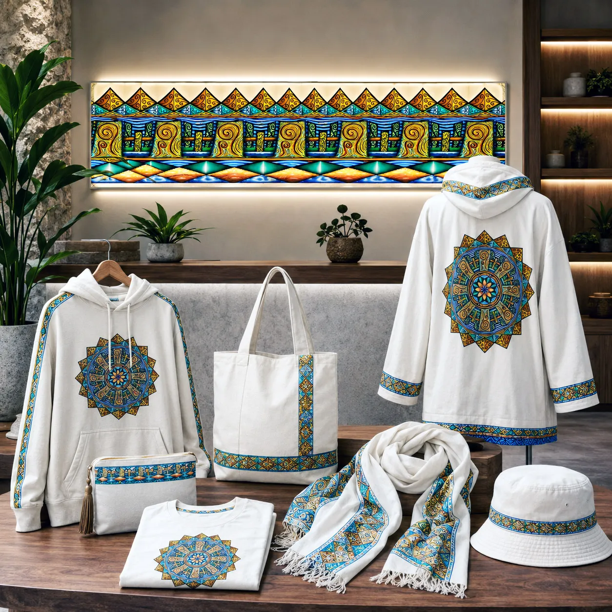 Apparel and accessories featuring the Spokin With design system.