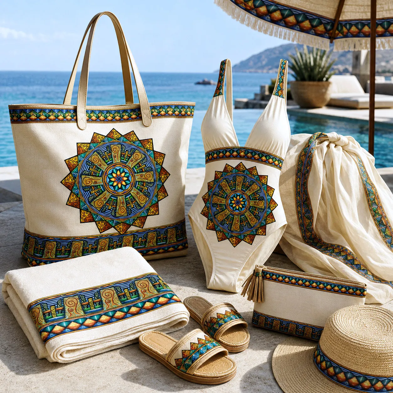 Beach and resort products featuring the Spokin With design system.