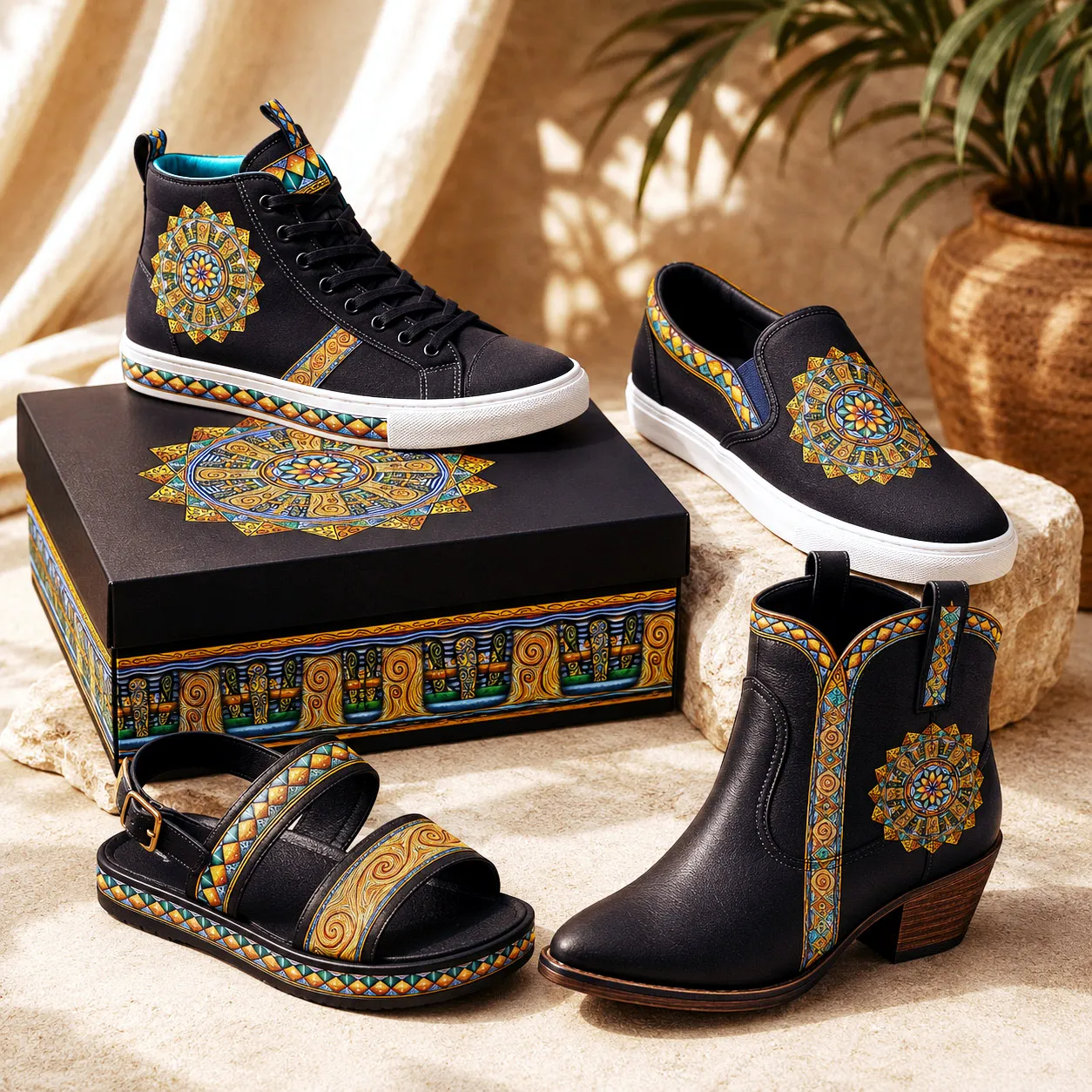 Footwear collection featuring the Spokin With design system.