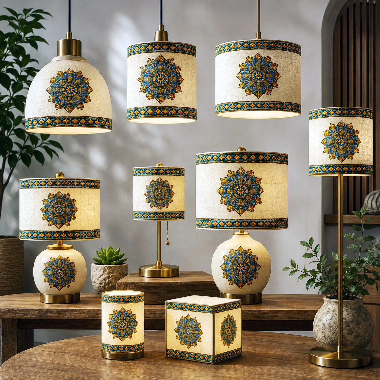 Contemporary lighting featuring the Spokin With design system.