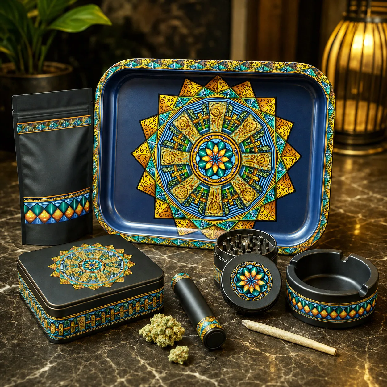 Premium cannabis accessories featuring the Spokin With design system.